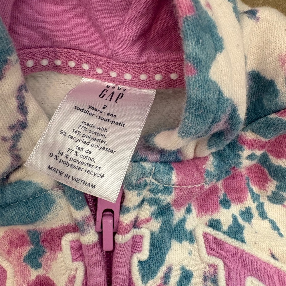 GAP Toddler Hoodie in Pink and Blue